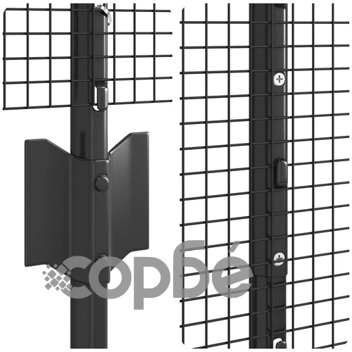 Заварена оградна мрежа с 11 U-стълба, сива, 1.5x50 м, стоманена конструкция ➤ топ цена ➤ sorbe.bg