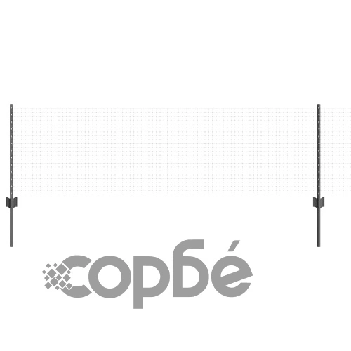 Заварена телена ограда с 44 колове 100 x 0,6 м - стомана, сиво ➤ топ цена ➤ sorbe.bg