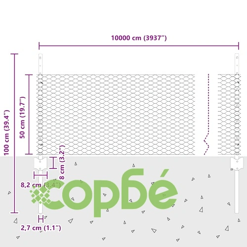 Шестоъгълна метална оградна мрежа с колове 100 x 0,5 м - зелена ➤ топ цена ➤ sorbe.bg