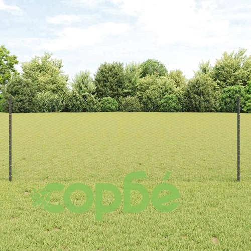 Ограда с колчета сива 0.8 x 100 м стомана с шестоъгълна мрежа ➤ топ цена ➤ sorbe.bg