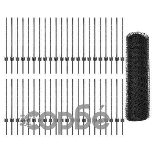 Ограда с колчета сива 0.8 x 100 м стомана с шестоъгълна мрежа ➤ топ цена ➤ sorbe.bg