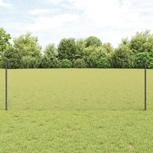 Градинска ограда шестоъгълна сива 0.8 x 100 м стомана с колчета