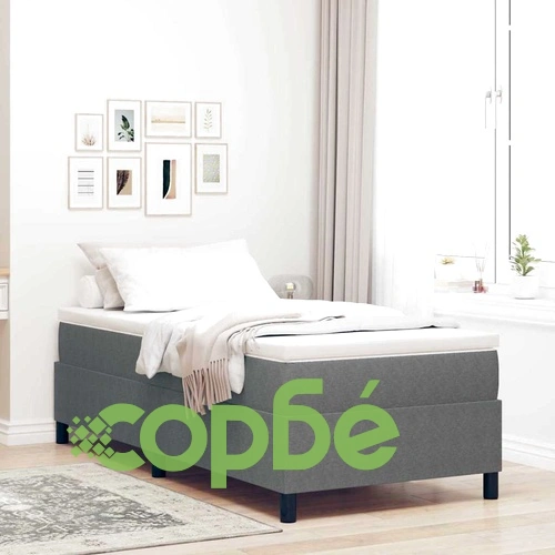 Пружинно легло с матрак светлосив кордюр 80x200 см дърво ➤ топ цена ➤ sorbe.bg