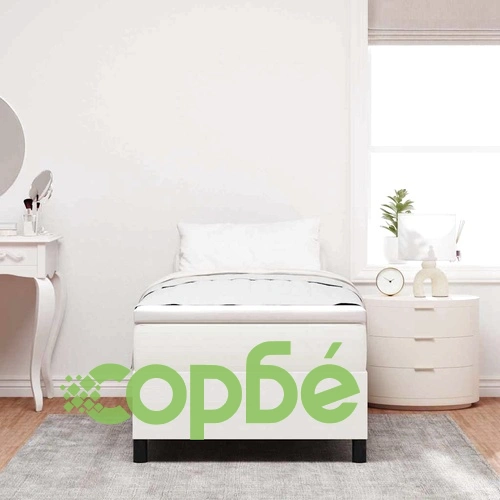 Легло с пружинирана основа и матрак от кордрой 80x200 см бяло ➤ топ цена ➤ sorbe.bg