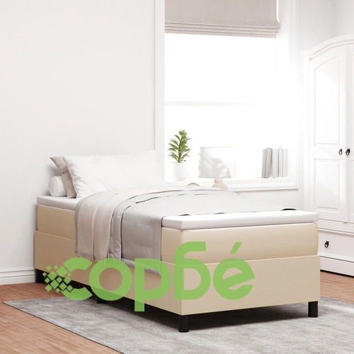 Единично легло с пружинен матрак, светло зелено-сиво, велурена тъкан ➤ топ цена ➤ sorbe.bg