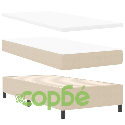 Единично легло с пружинен матрак, светло зелено-сиво, велурена тъкан ➤ топ цена ➤ sorbe.bg