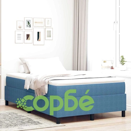 Легло с пружинирана основа и матрак синьо 120x200 см кадифе ➤ топ цена ➤ sorbe.bg