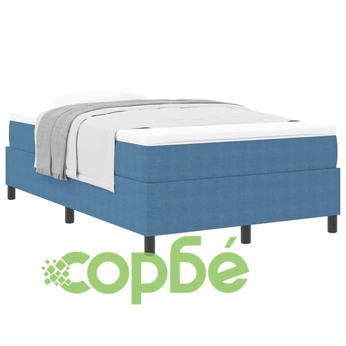 Легло с пружинирана основа и матрак синьо 120x200 см кадифе ➤ топ цена ➤ sorbe.bg
