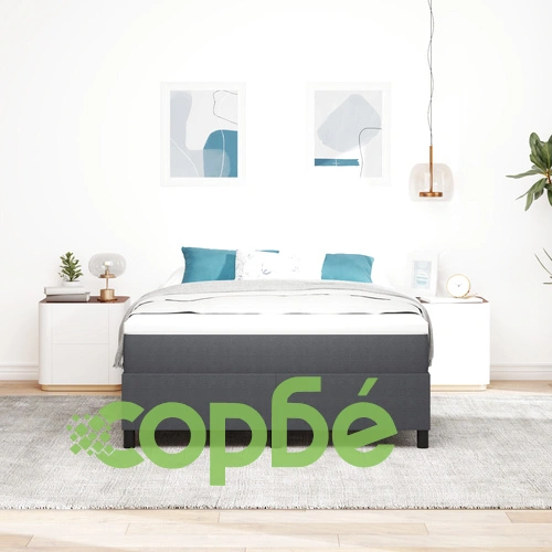 Легло с подматрачна основа и матрак от корда 140x200 см, тъмно сиво ➤ топ цена ➤ sorbe.bg