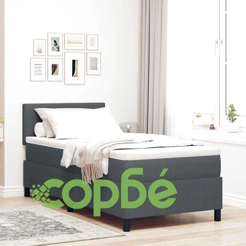 Легло с пружинирана основа и матрак тъмно сиво 80x200 см кадифе ➤ топ цена ➤ sorbe.bg
