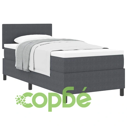 Легло с пружинирана основа и матрак тъмно сиво 80x200 см кадифе ➤ топ цена ➤ sorbe.bg