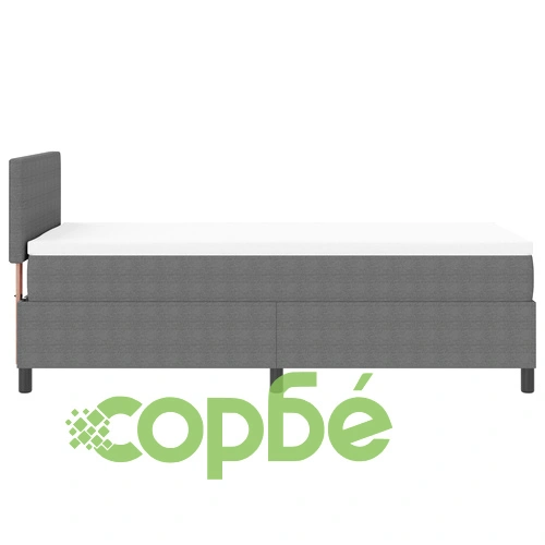 Кутия за спално бельо с матрак 90x200 см - светло сиво, велурена тъкан ➤ топ цена ➤ sorbe.bg