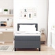 Рамка за матрак с Euro-Top матрак 90x200 см - Тъмно сив, Кадифена тъкан