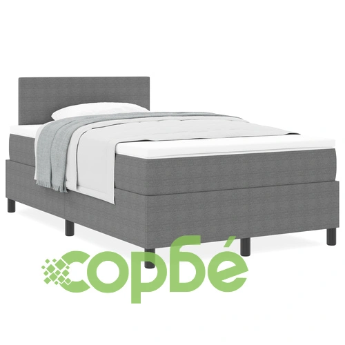 Легло с пружини и матрак 120x200 см - Светлосиво кадифе ➤ топ цена ➤ sorbe.bg