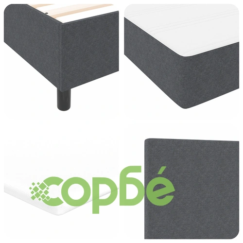 Кушетка с пружина и матрак 100x200 см с велурено покритие в тъмно сив цвят ➤ топ цена ➤ sorbe.bg