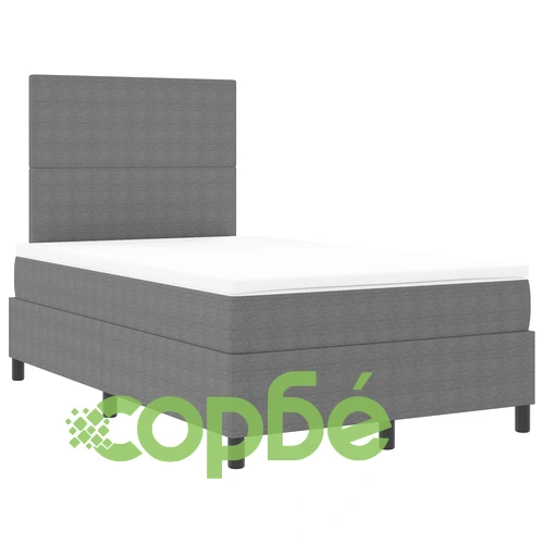 Легло с кутия и матрак 120x200 см от велурена тъкан в светлосиво ➤ топ цена ➤ sorbe.bg