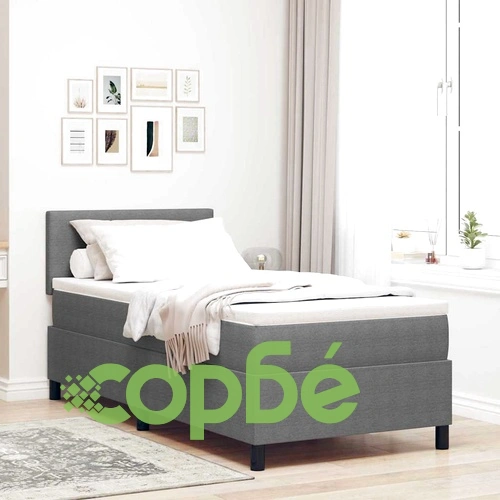 Легло с пружинирана основа и LED осветление светлосиво 203x80x88 см кордурой ➤ топ цена ➤ sorbe.bg
