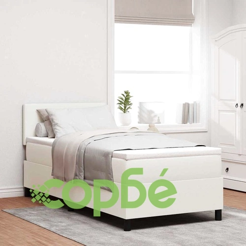 Легло с пружинирана основа и матрак с LED осветление 80x200 см кордурой слонова кост ➤ топ цена ➤ sorbe.bg