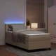 Легло с пружинна основа и LED осветление 203x80x88 см светлосиво и бяло кадифе