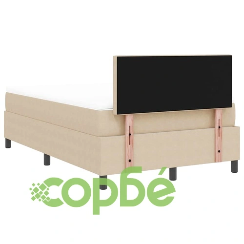 Легло с пружинирана основа, матрак и LED осветление - светлосиво и бяло 193x120x88 см ➤ топ цена ➤ sorbe.bg