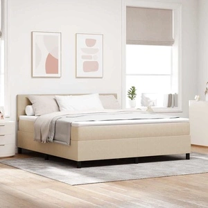 Легло с пружинирана основа и LED осветление от кордурой 203x180x88 см светлосиво и бяло