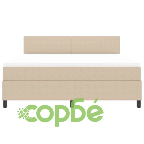 Легло с пружинирана основа и LED осветление от кордурой 203x180x88 см светлосиво и бяло ➤ топ цена ➤ sorbe.bg