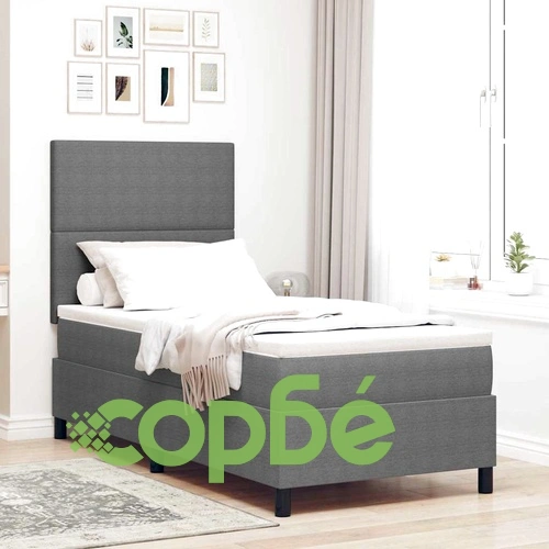 Легло с пружинирана основа и LED осветление 203x80x128 см кордурой светлосиво ➤ топ цена ➤ sorbe.bg
