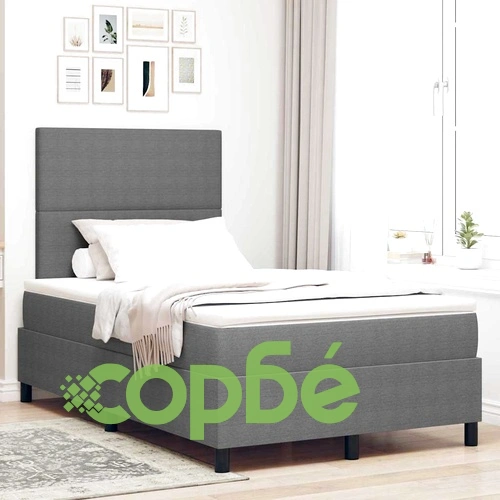 Легло с пружинирана основа и матрак с LED осветление светлосиво и бяло 193x120x128 см ➤ топ цена ➤ sorbe.bg