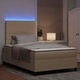 Легло с пружинирана основа и LED осветление от кордурой 193x120x128 см светлосиво и бяло
