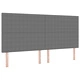 Луксозно Легло с Box Spring, Матрак и LED Осветление - 200x200 см, Сиво Кадифе