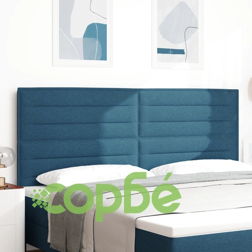 Табла за легло Lines Design в син цвят, 200 x 128 см, тъкан материал ➤ топ цена ➤ sorbe.bg