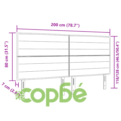 Табла за легло Lines Design в син цвят, 200 x 128 см, тъкан материал ➤ топ цена ➤ sorbe.bg