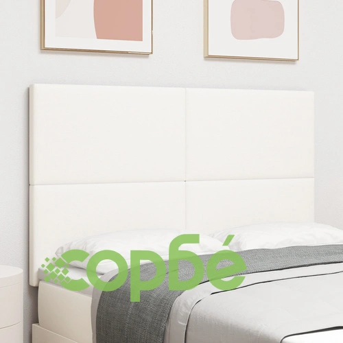 Кремава капитонирана табла за легло от кордурой - 160 x 128 см ➤ топ цена ➤ sorbe.bg