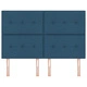 Тапицирана табла за легло с копчета, 160 x 128 см, синя, текстилна