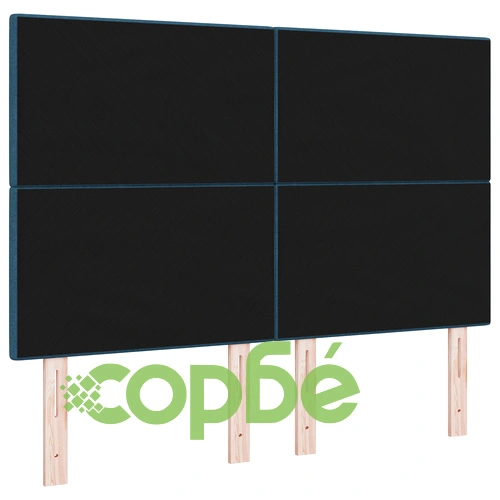 Тапицирана табла за легло с копчета, 160 x 128 см, синя, текстилна ➤ топ цена ➤ sorbe.bg