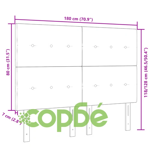 Тапицирана табла за легло с копчета, Светлосиво, 180 см, Полиестерна тъкан ➤ топ цена ➤ sorbe.bg