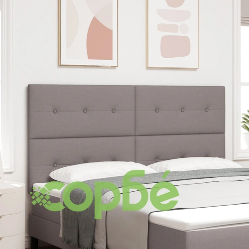 Табла за легло с копчета 180 см, Таупе, Текстилен полиестер ➤ топ цена ➤ sorbe.bg