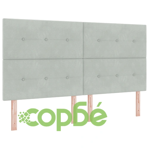 Луксозна Табла за Легло с Копчета от Кадифе, Светлосиво, 180 см ➤ топ цена ➤ sorbe.bg