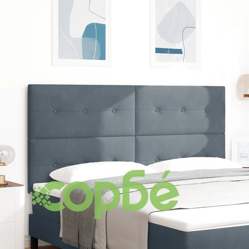 Табло за легло с копчета от сиво кадифе 180 см - регулируема височина ➤ топ цена ➤ sorbe.bg