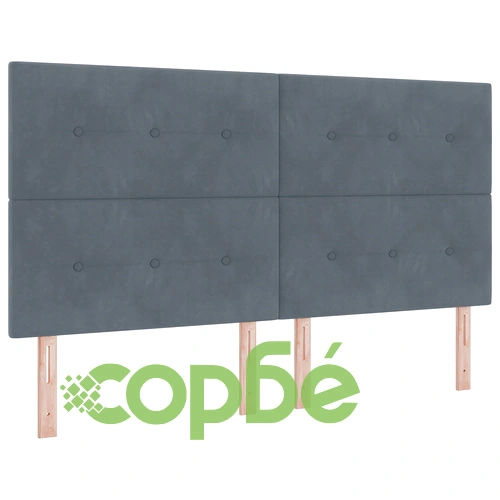 Табло за легло с копчета от сиво кадифе 180 см - регулируема височина ➤ топ цена ➤ sorbe.bg