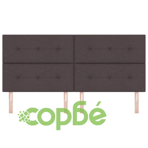 Табло за легло с копчета от полиестерна тъкан, тъмно кафяво, 200 x 128 см ➤ топ цена ➤ sorbe.bg