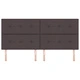 Табло за легло с копчета от полиестерна тъкан, тъмно кафяво, 200 x 128 см