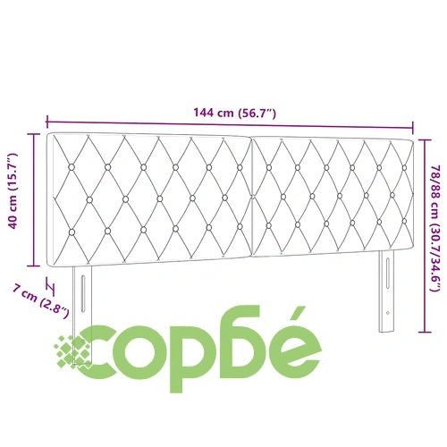 Табла за легло с LED осветление, кадифе, тъмносиво, 144 см ➤ топ цена ➤ sorbe.bg