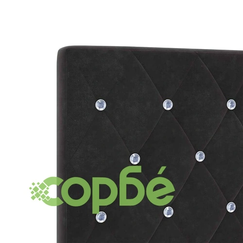 LED табла за глава с кристални копчета черен кадифе 200x88 см с LED осветление ➤ топ цена ➤ sorbe.bg