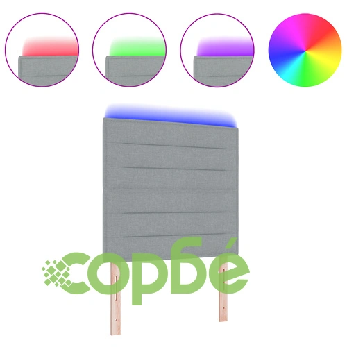 Тапицирано Табла за Легло от Светлосива Тъкан 90 x 88 см с LED Осветление и USB Захранване ➤ топ цена ➤ sorbe.bg
