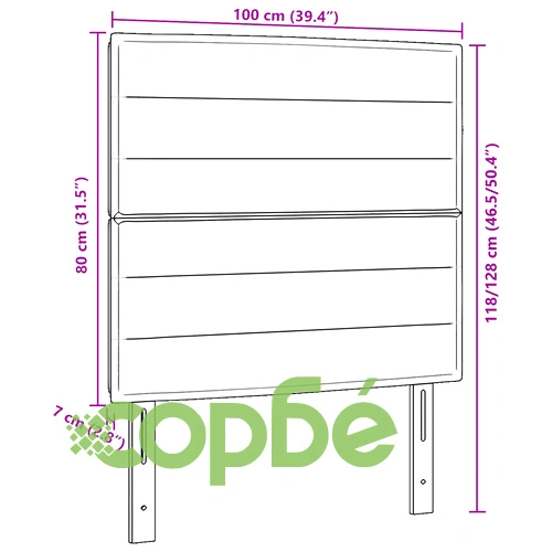 LED табла за легло с линии дизайн - тъмно кафява, 100 см, текстил ➤ топ цена ➤ sorbe.bg