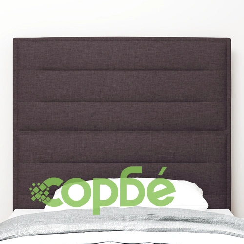 LED табла за легло с линии дизайн - тъмно кафява, 100 см, текстил ➤ топ цена ➤ sorbe.bg