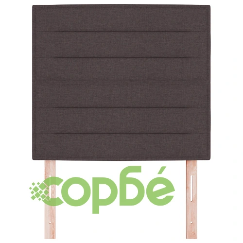 LED табла за легло с линии дизайн - тъмно кафява, 100 см, текстил ➤ топ цена ➤ sorbe.bg