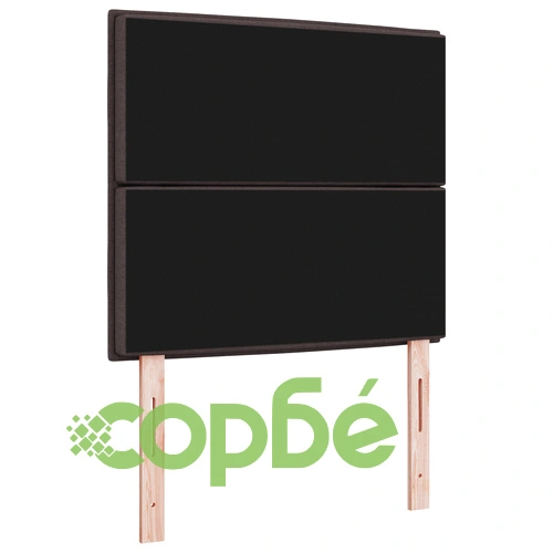 LED табла за легло с линии дизайн - тъмно кафява, 100 см, текстил ➤ топ цена ➤ sorbe.bg