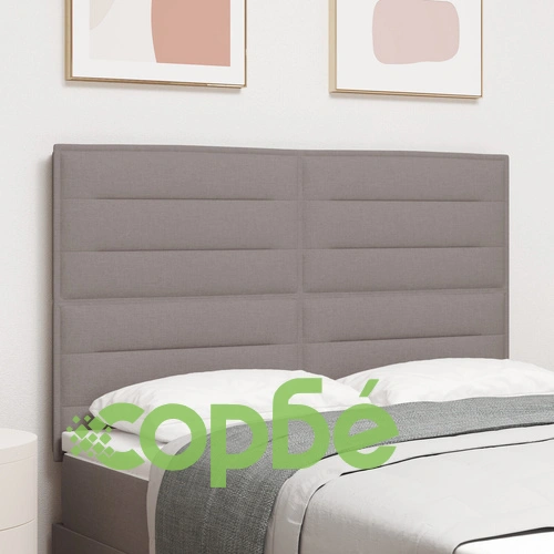 LED Таблa за Легло с Осветление, Текстилна, Таупе Цвят, 160 x 128 см ➤ топ цена ➤ sorbe.bg